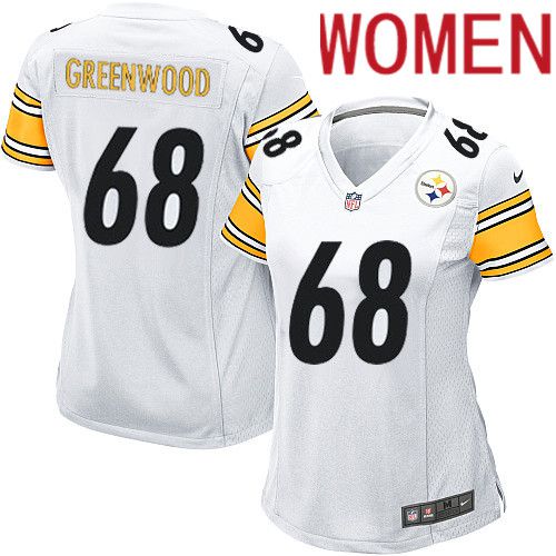 Women Pittsburgh Steelers 68 L.C. Greenwood Nike White Game NFL Jersey